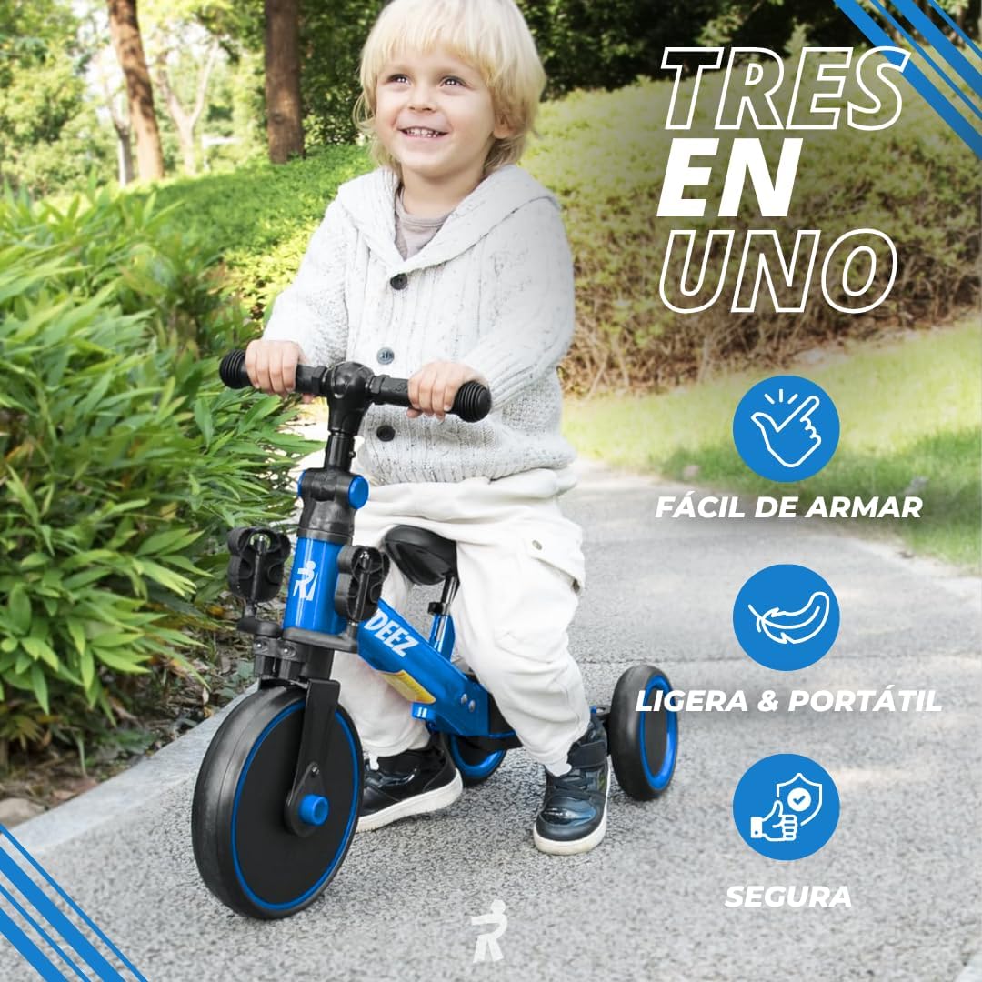 Triciclo 3 en 1 para Niños 1–5 Años | RIDEEZ Oficial | Convertible a Bicicleta de Equilibrio