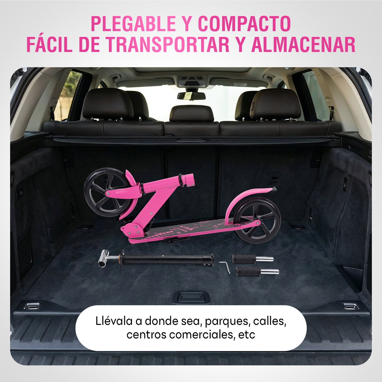 RIDEEZ Scooter Pro Patín del Diablo Plegable para Niños de 5 a 12+ Años y Adultos - Scooter Patin del Diablo con Ruedas de 22cm, Ruedas de Uso Rudo y Manubrio Ajustable