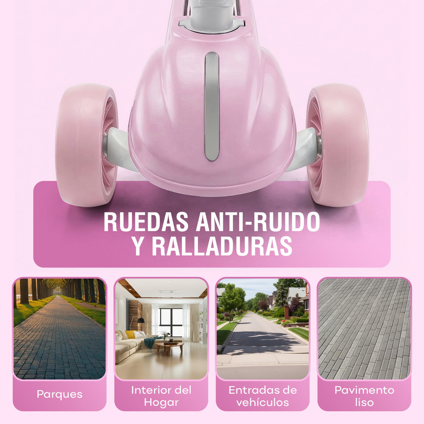 RIDEEZ Scooter Sports para Niños, Scooter Infantil Plegable de 3 Ruedas con Luces, Freno Trasero y Altura Ajustable