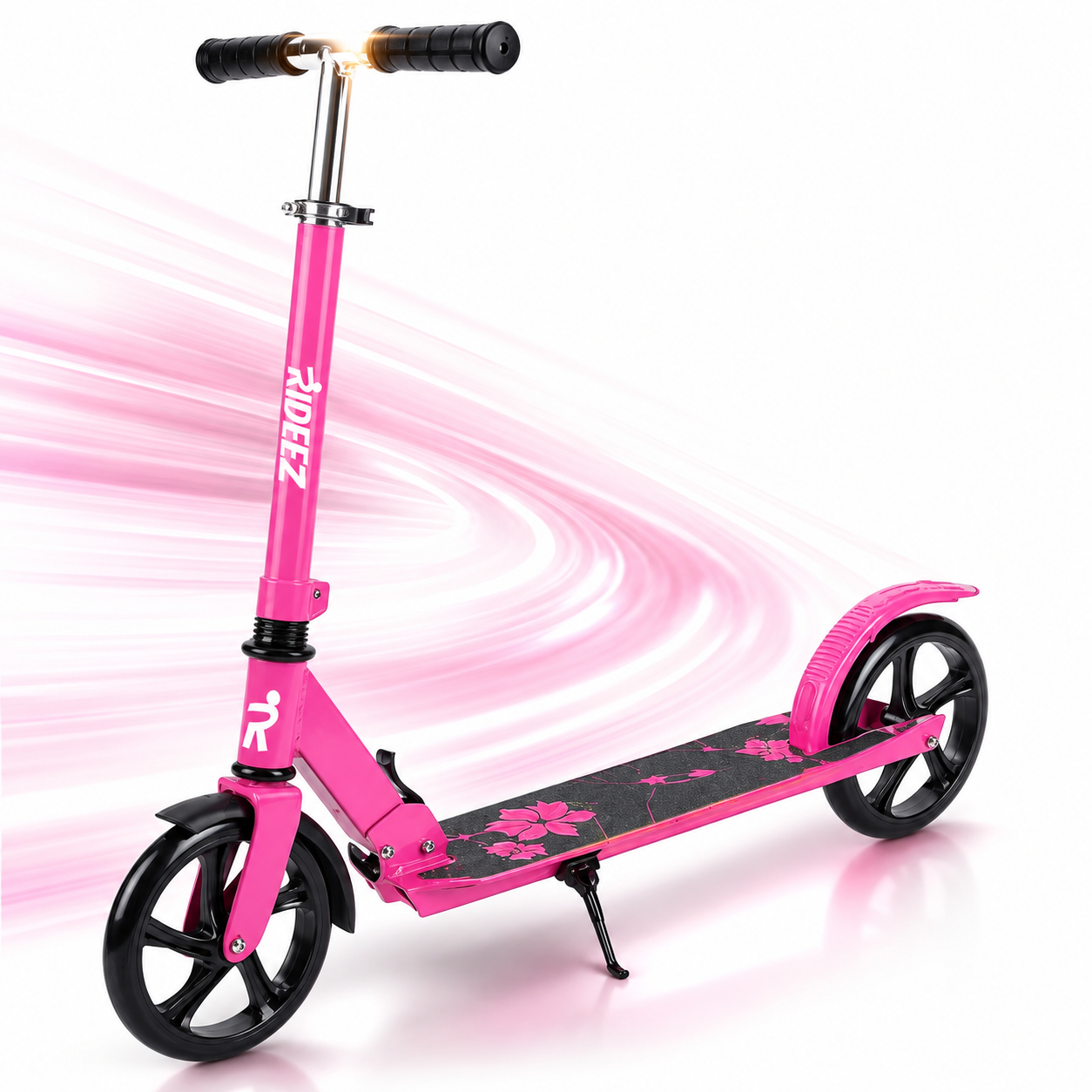 RIDEEZ Scooter Pro Patín del Diablo Plegable para Niños de 5 a 12+ Años y Adultos - Scooter Patin del Diablo con Ruedas de 22cm, Ruedas de Uso Rudo y Manubrio Ajustable