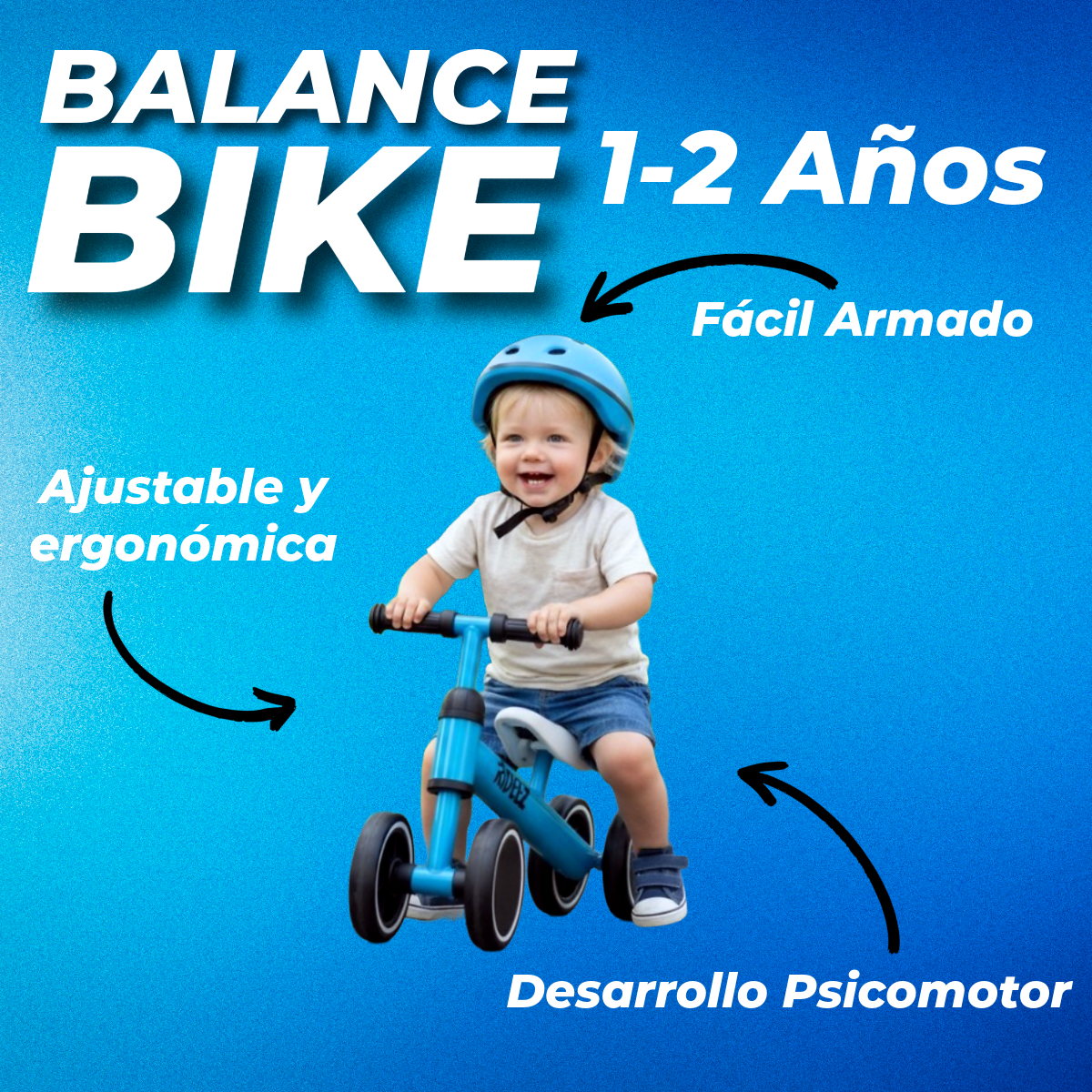 RIDEEZ GO | Balance Bike | Bicicleta de Equilibrio para Bebés 1–2 Años